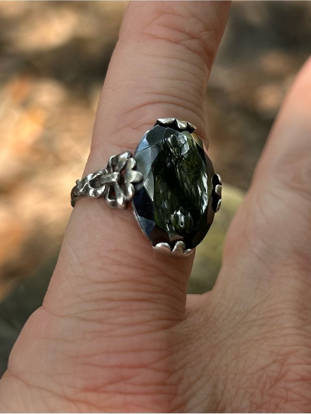 Clark and Coombs vintage hematite and sterling silver ring - size 5 1/2 - Picture 2 of 8